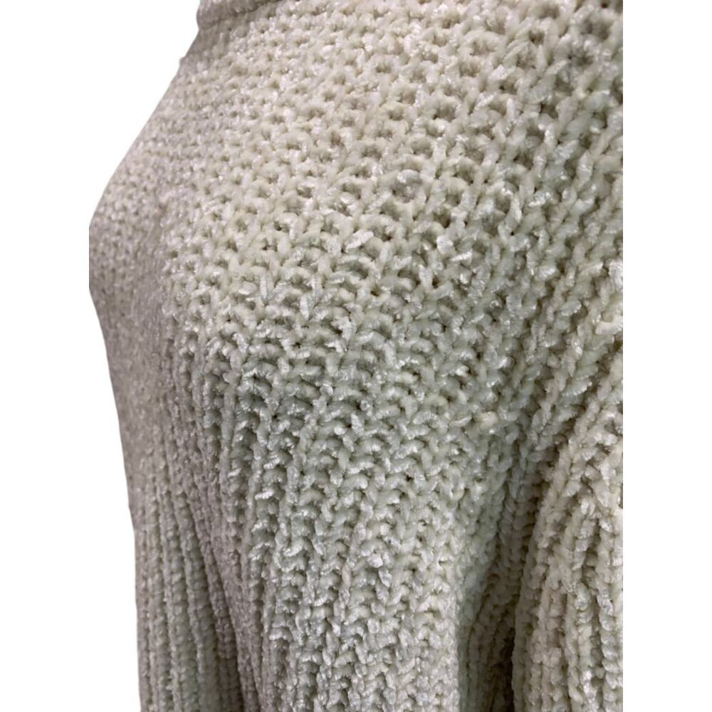 Size XL Talbots Womens Chenille Ivory Sweater Soft Chunky Knit - Picture 4 of 8